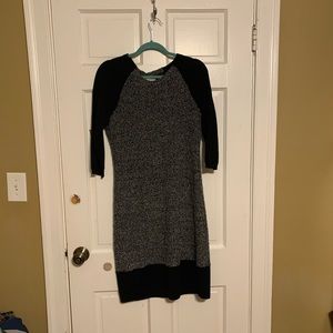 Black and grey 3/4 sleeve dress Loft